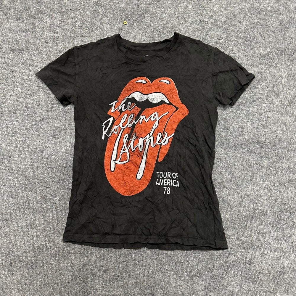 The Rolling Stones T-Shirt Womens Size XS Black Tour of America 78 Graphic Rock